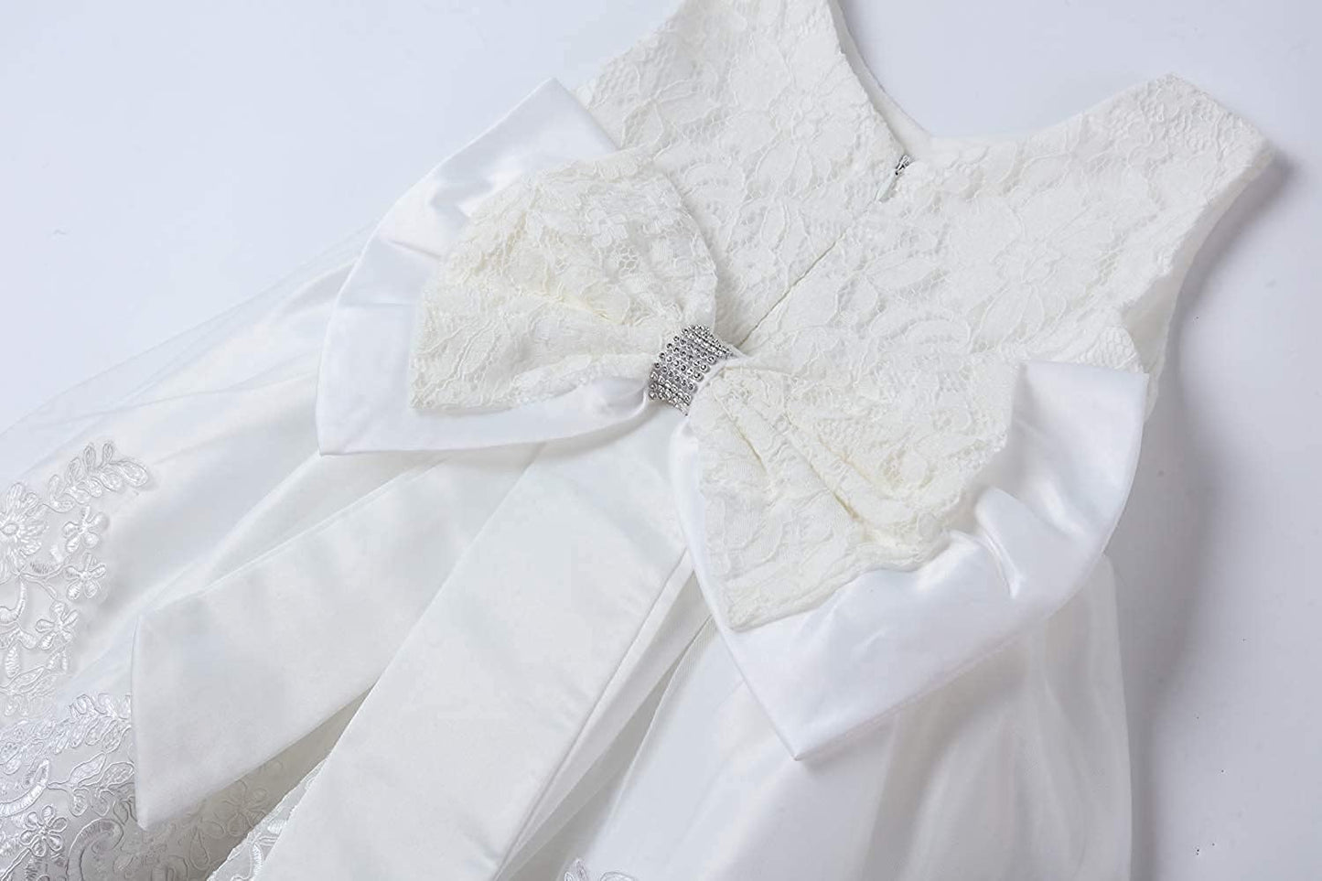 Baby Girl Princess Party Dress Bowknot Flower Dresses Lace Pageant Party Wedding Flower Girl Tutu Gown