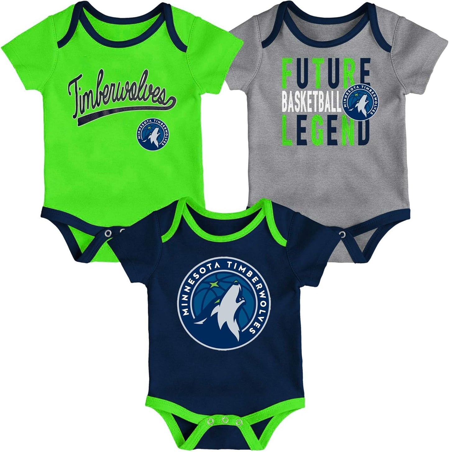 NBA Newborn Infants Champion 3 Piece Creeper Bodysuit Set