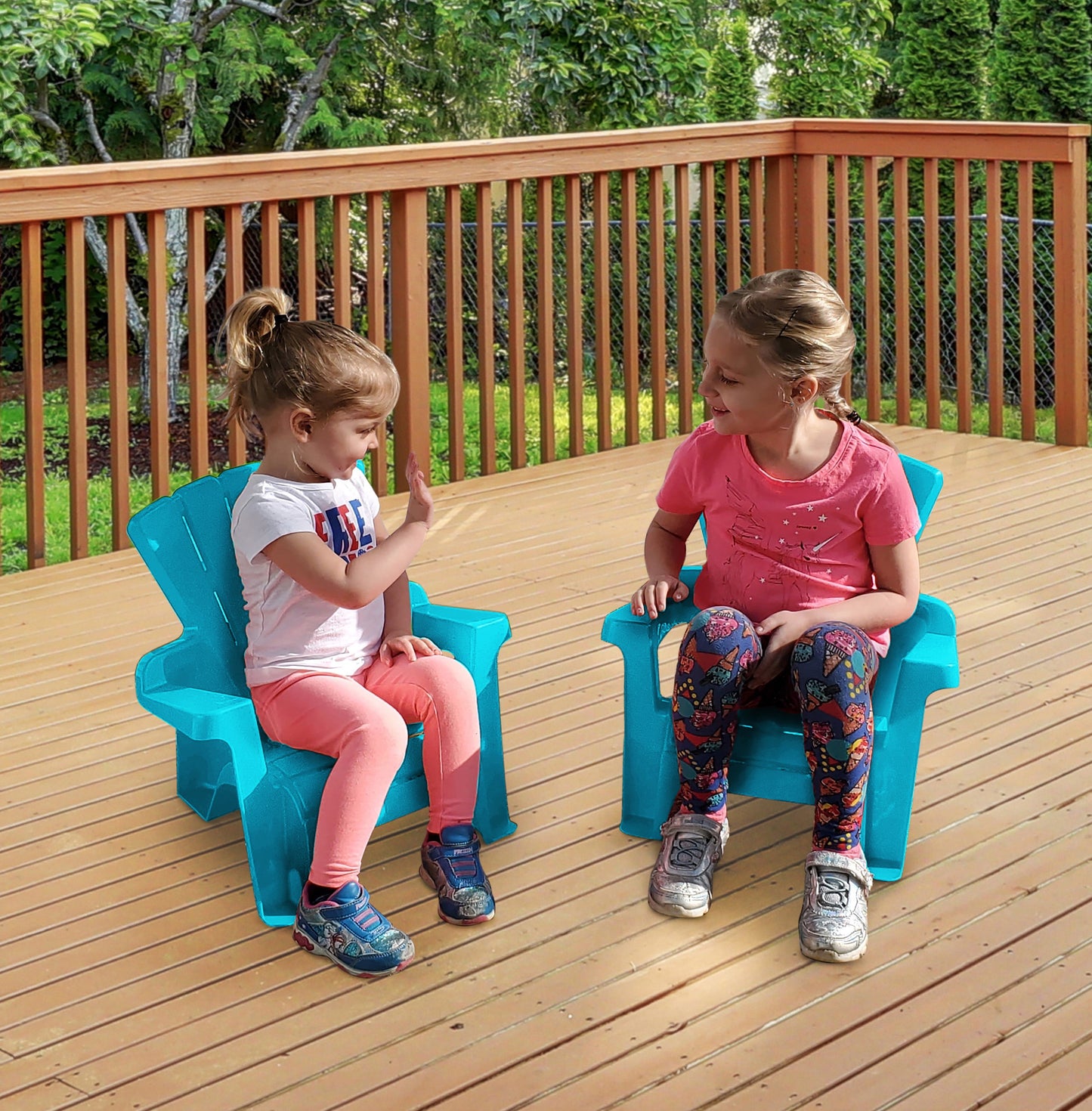 Adirondack Chair for Toddlers, Turquoise, 1 Seat