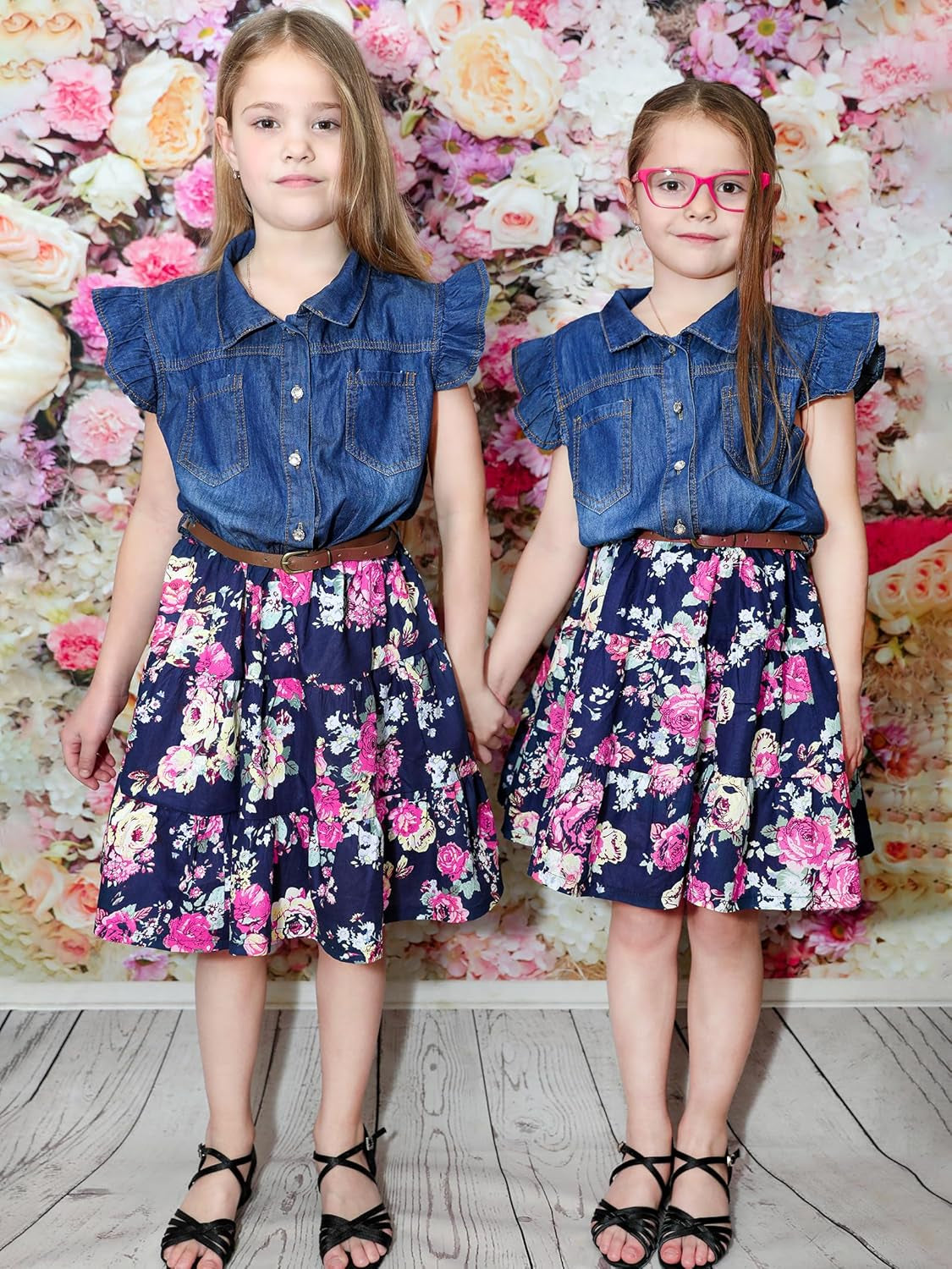 Western Dress Girls, Denim Tops Flower Girl Dress, Princess Dresses for Girls, Party Dresses for Girls 3-14 Years