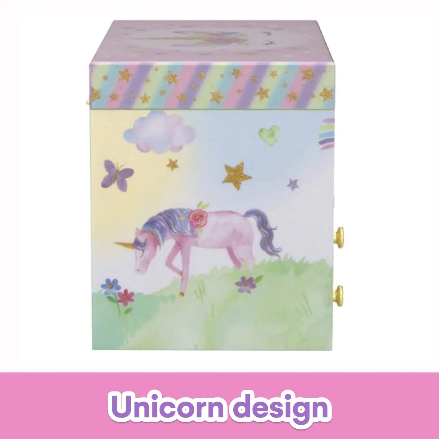 Musical Jewelry Box for Girls with 4 Pullout Drawer - Party Unicorn Jewelry Box, Beautiful Dreamer Tune & Unicorn Doll, Great Unicorn Gifts for Girls & Jewelry Storage Box