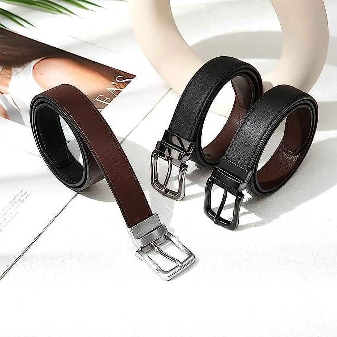 Kids Reversible Belt - Durable PU Leather Belts for Boys and Girls