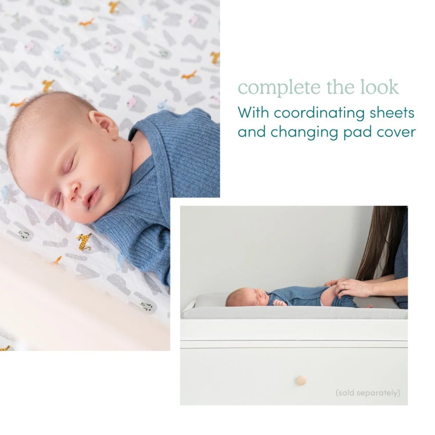 ™ Essentials, Cotton Crib Bedding Set , Alphabet Animals, Unisex, Infants, 3-Piece Set