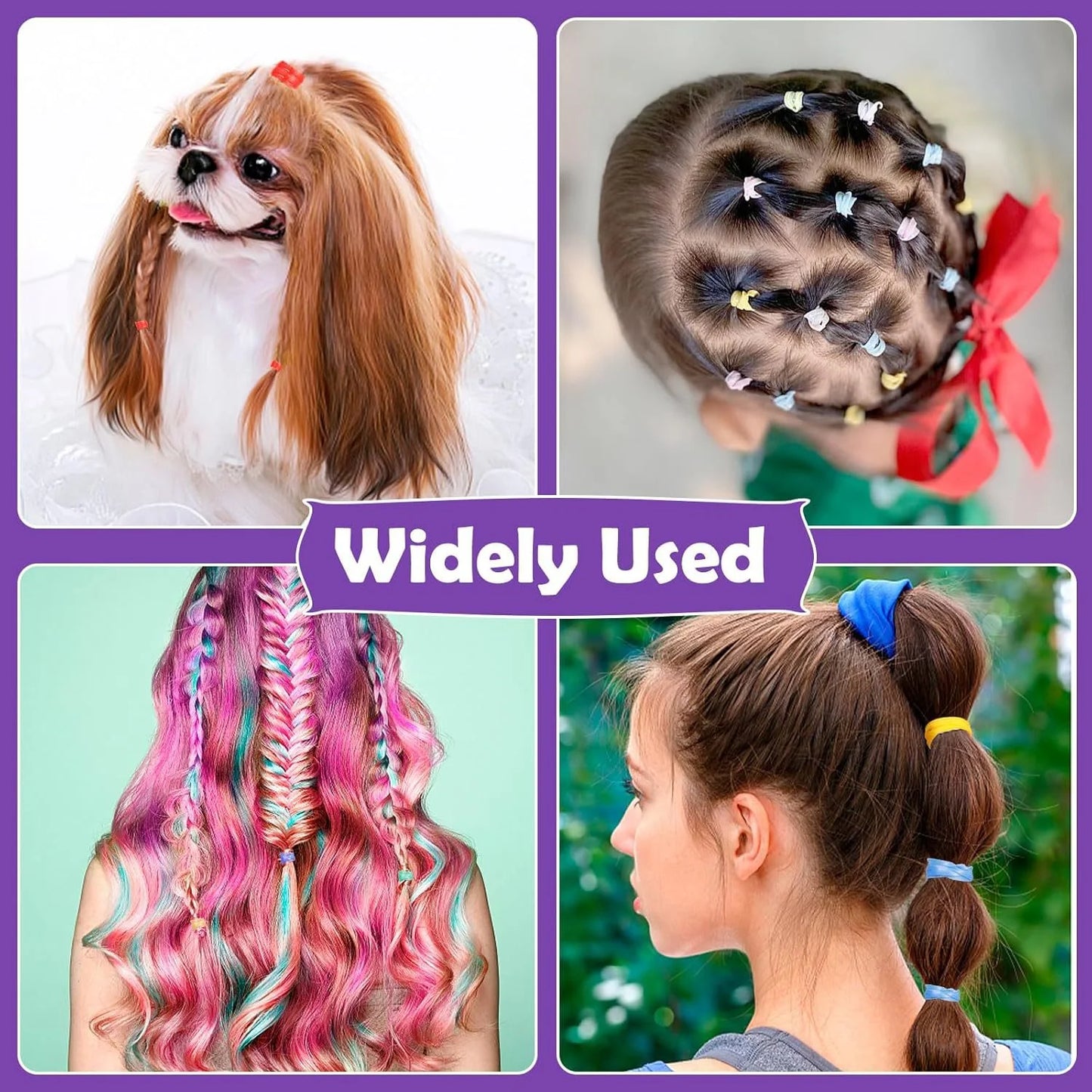 32 Colors Hair Rubber Bands with Tail Hair Tools and Hair Clips, 2016 Pcs Elastic Small Hair Ties, Hair Accessories