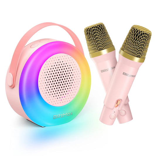 Mini Karaoke Machine for Kids, 2 Wireless Mic, Bluetooth Karaoke Singing Speaker, Birthday Gifts, Christmas Gifts