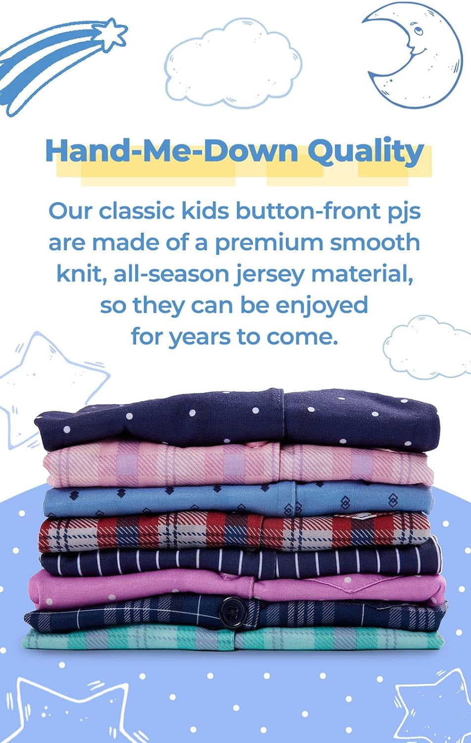 Pajamas for Kids - Kids Long Sleeve Button down Pajamas with Pants