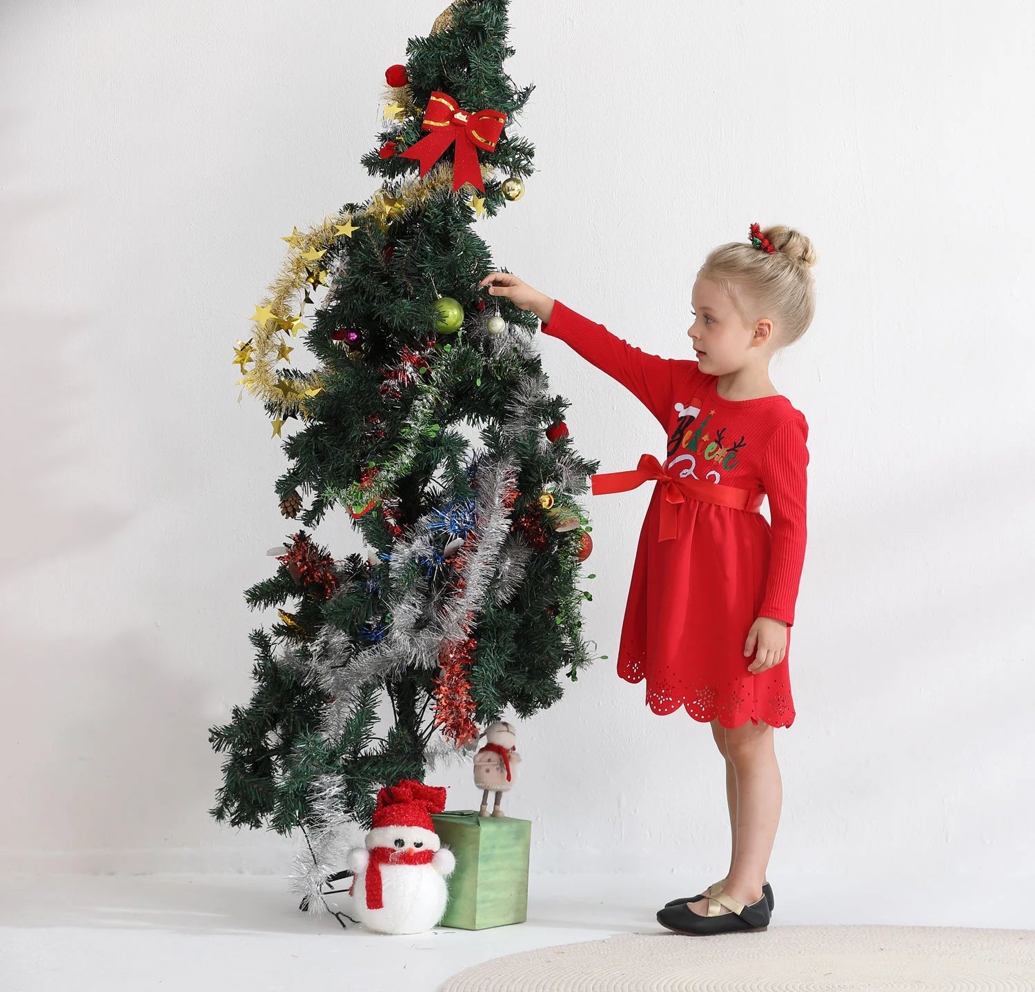 Toddler Girls Long Sleeve Dress Christmas Formal Dresses,3Year