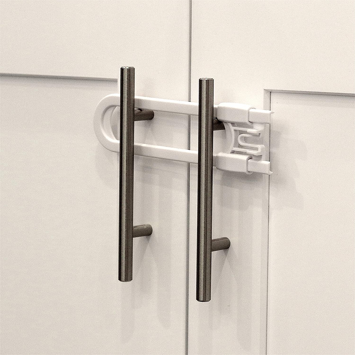 Child Safety Sliding Cabinet Locks (12 Pack) - Baby Proof Knobs, Handles, Doors - U Shape Sliding Safety Latch Lock - Jool Baby