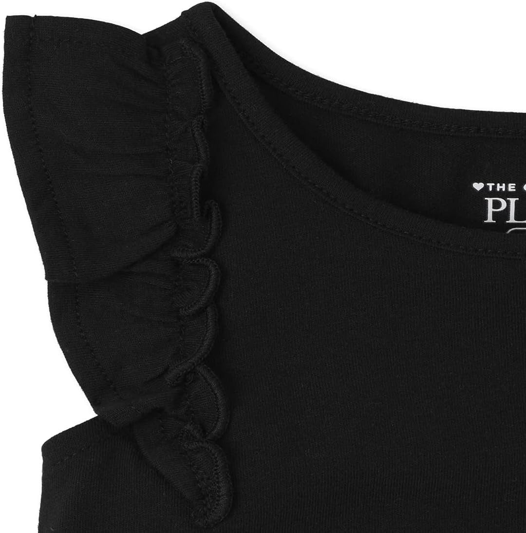 Baby Toddler Girl Short Sleeve/Sleeveless Print Ruffle Top