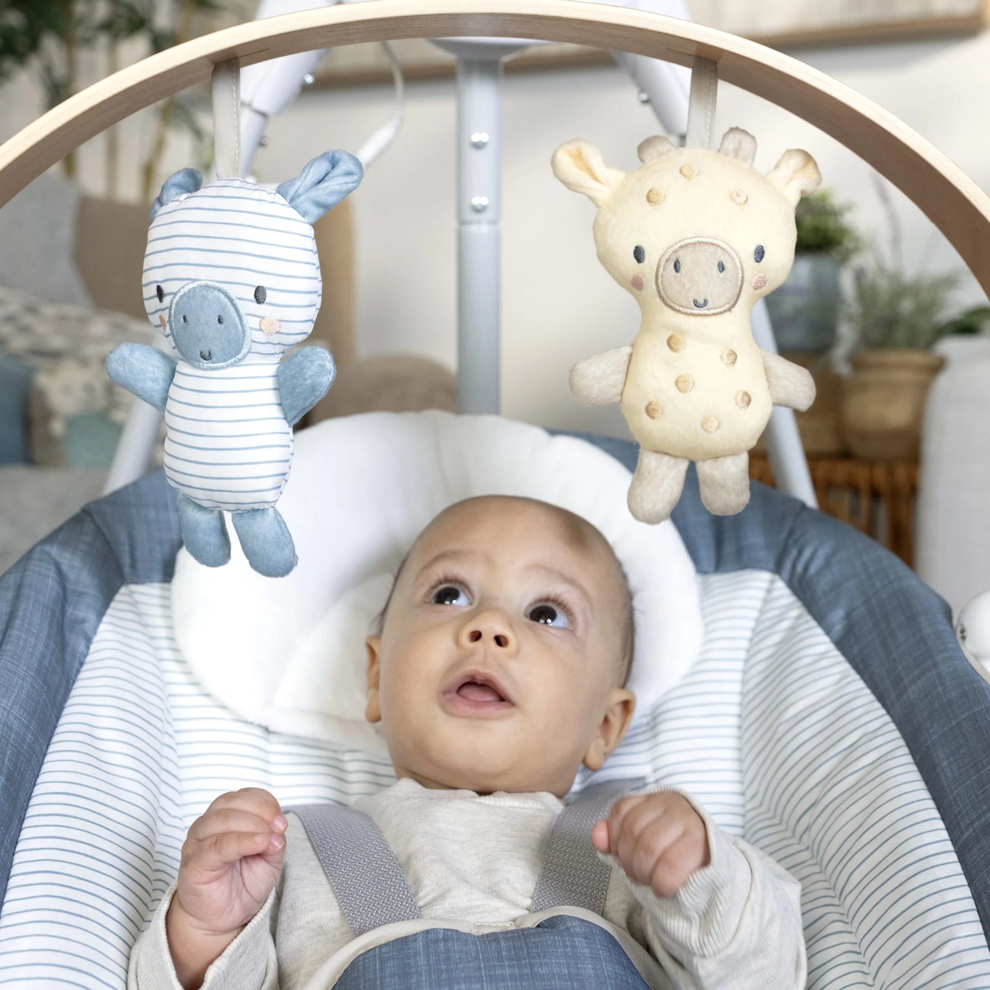 Simplecomfort Compact Soothing Baby Swing for Infants, Blue