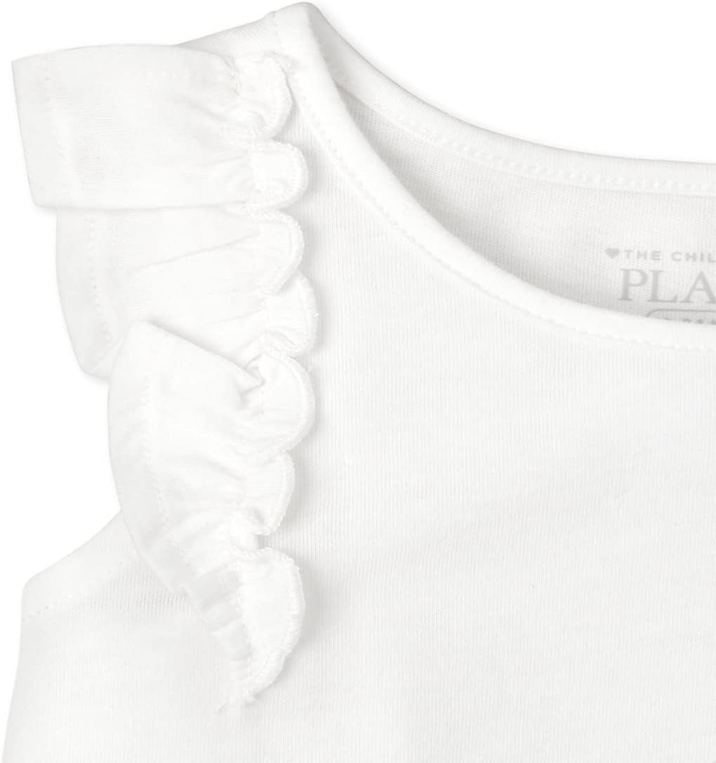 Baby Toddler Girl Short Sleeve/Sleeveless Print Ruffle Top