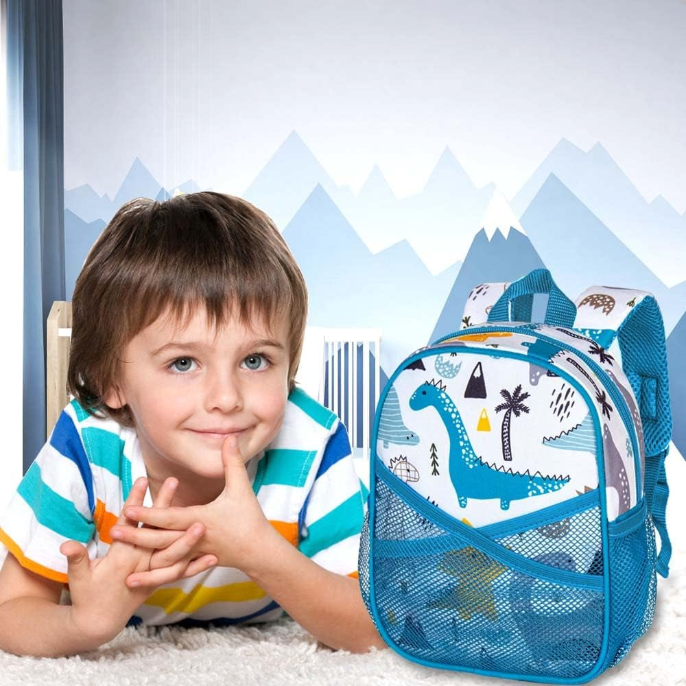 Toddler Backpack with Leash, 9.5" Baby Dinosaur Safety Leashes Removable Tether Bookbag