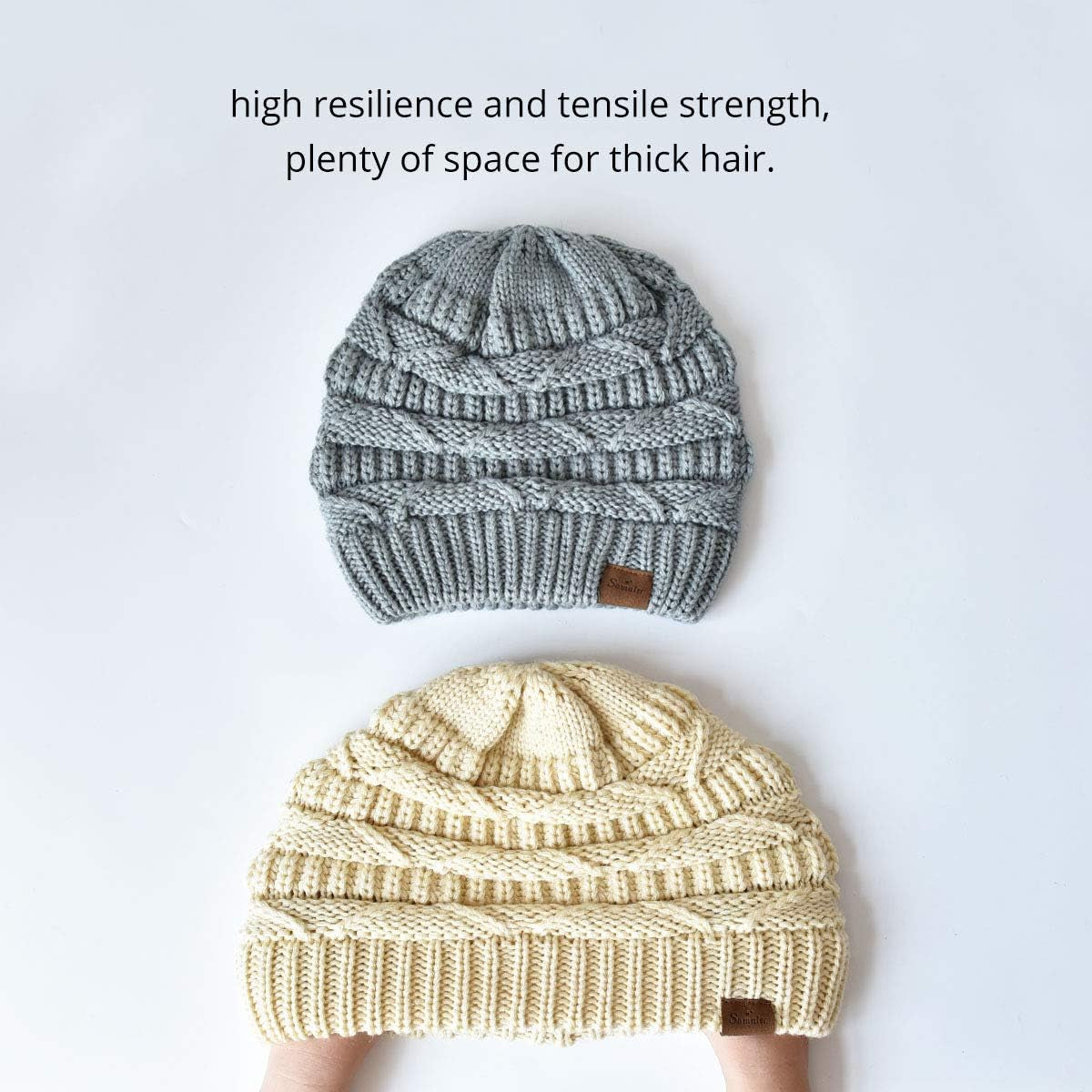 Womens Knit Slouchy Beanie Hat,Trendy Chunky Cable Knit Beanie,Oversized Winter Hats for Women