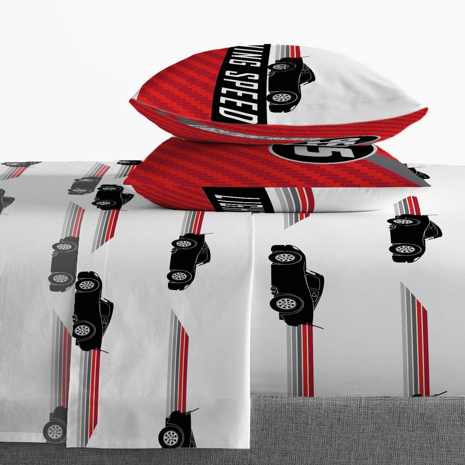 Disney Pixar Cars Race Ready 7 Piece Queen Bed Set - Includes Comforter & Sheet Set - Bedding Features Lightning Mcqueen - Super Soft Fade Resistant Microfiber