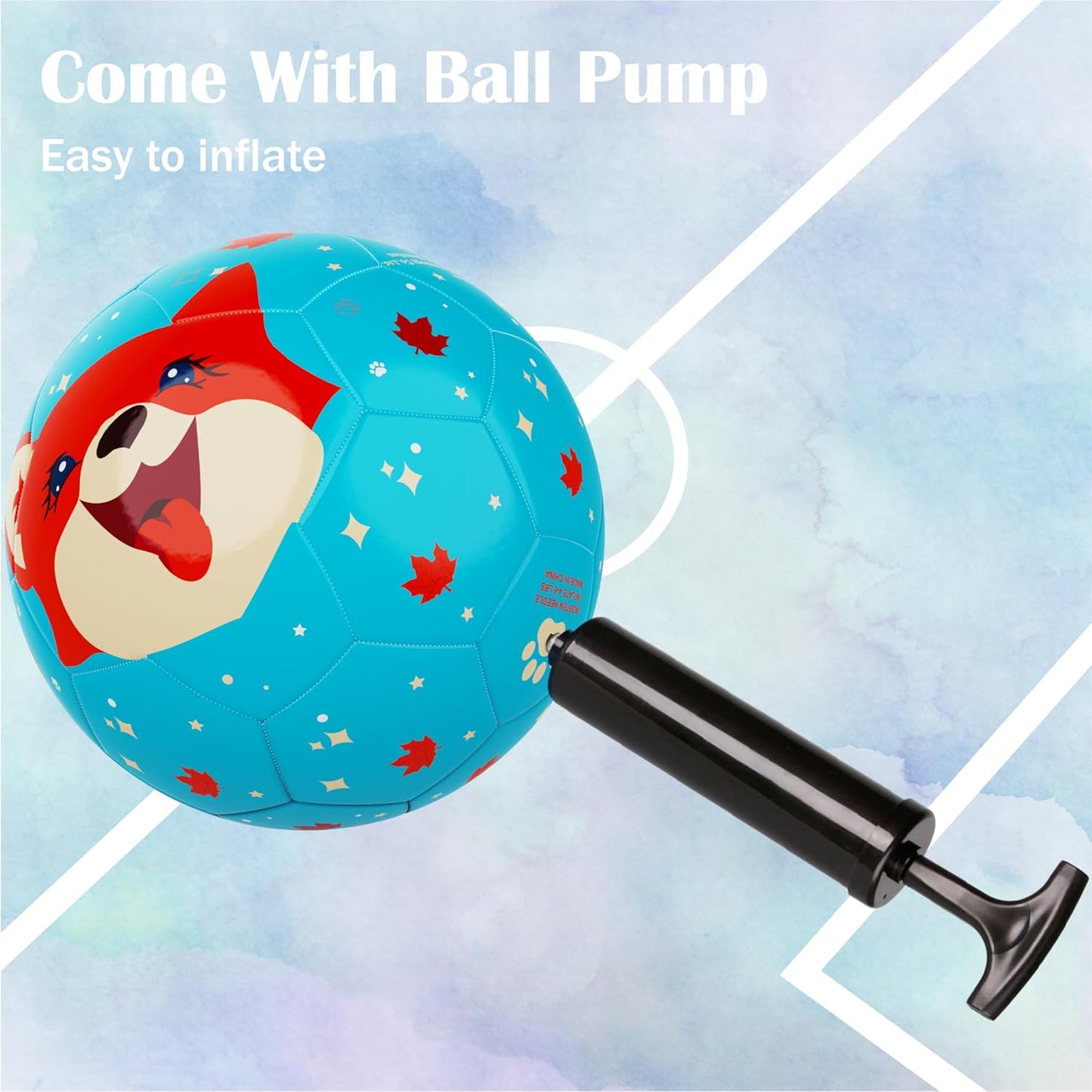 Size 3 Soccer Ball Kids, Cute Cartoon Toddler Ball for Girls Boys Indoor Outdoor with Pump Toys Gift