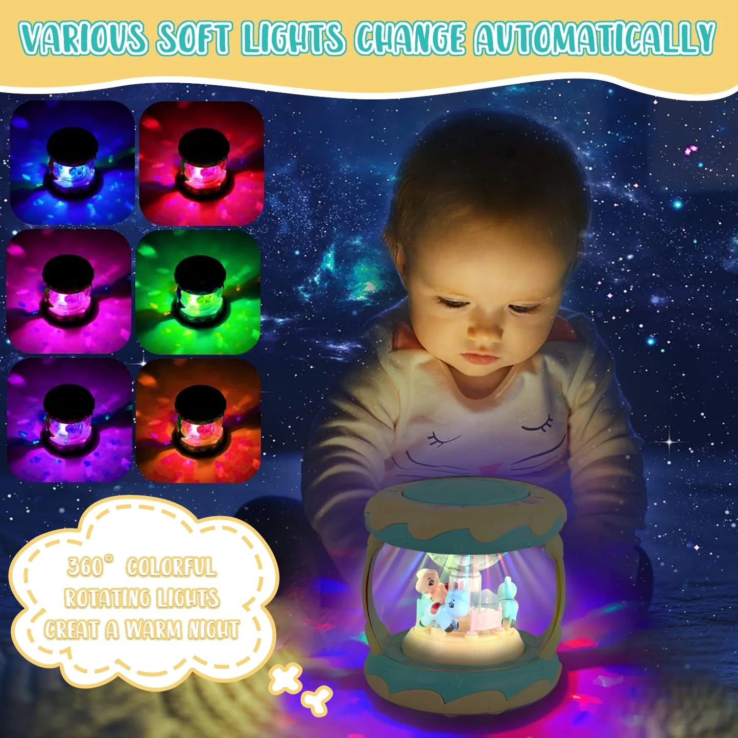 Toddler Toy for 1 Year Old - Rotating Light up Musical Toy - Learning Toys for Baby 6 to 12 Months - Birthday Gifts for Kids 1 2 Years Old Boys Girls