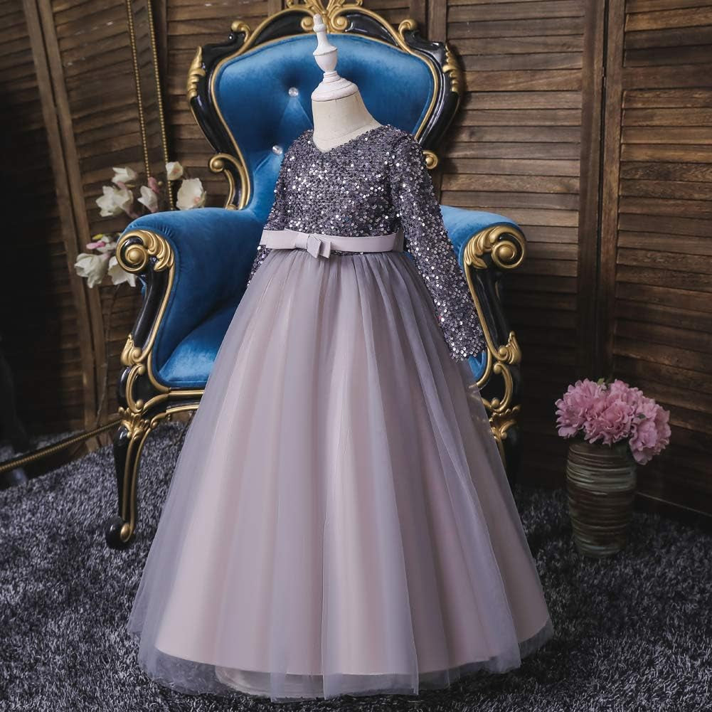 Girls Long Sleeve Royal Palace Lace Dance Princess Gothic Victorian Gowns Fancy Masquerade Dress up for Party Wedding Pageant