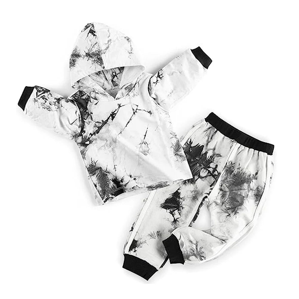 Toddler Baby Boy Clothes Cotton Tie Dye Hoodies + Pants Sets Baby Boy Long Sleeve Sweatshirt Outfit Set