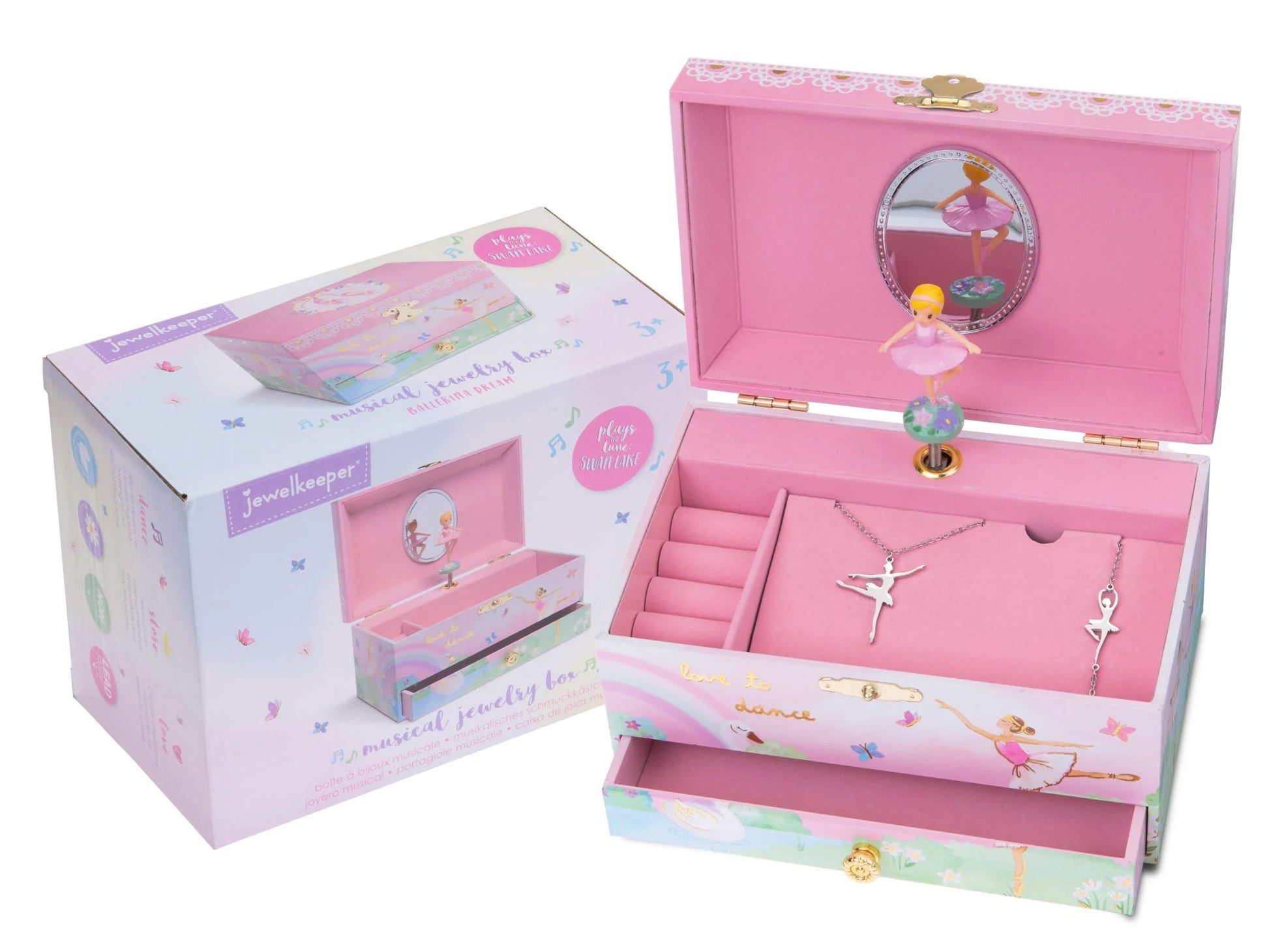 Ballerina Music Box & 3-Piece Jewelry Set - Pink Ballerina