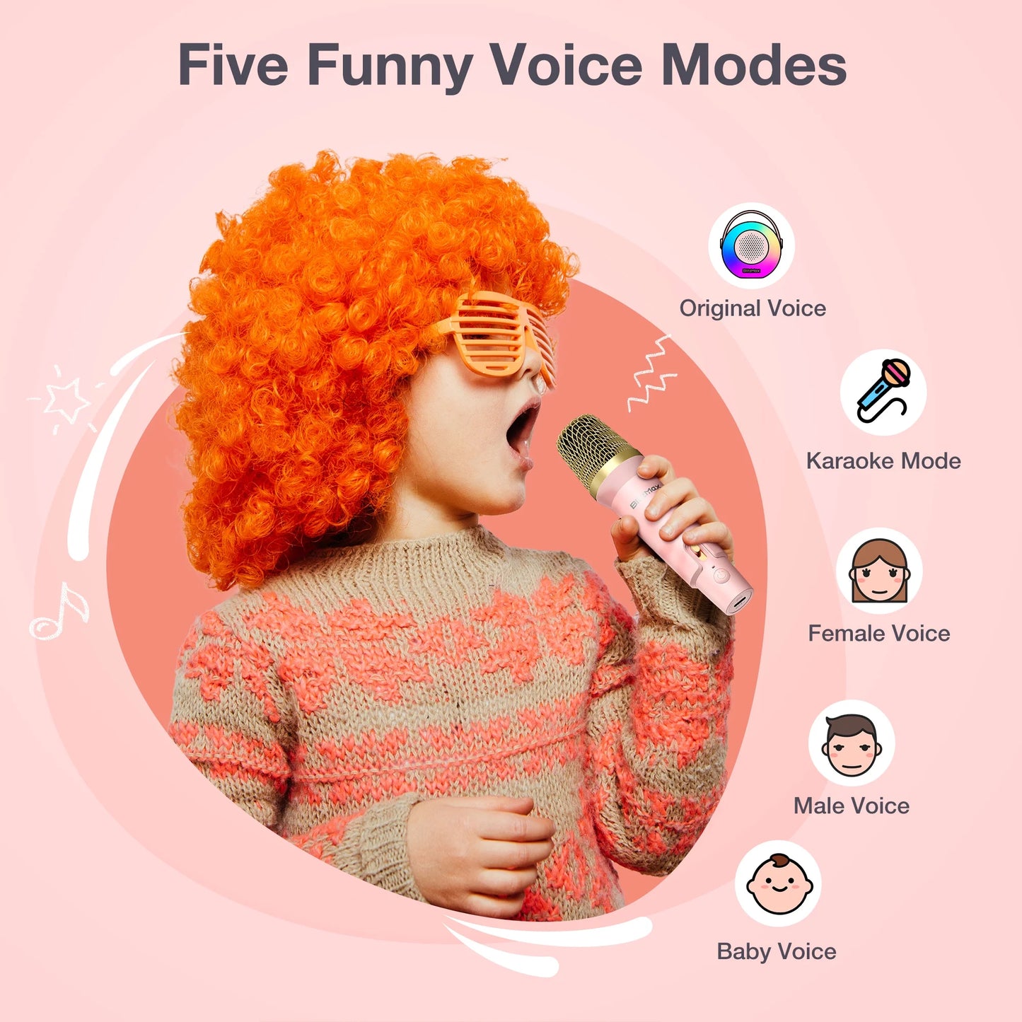 Mini Karaoke Machine for Kids, 2 Wireless Mic, Bluetooth Karaoke Singing Speaker, Birthday Gifts, Christmas Gifts