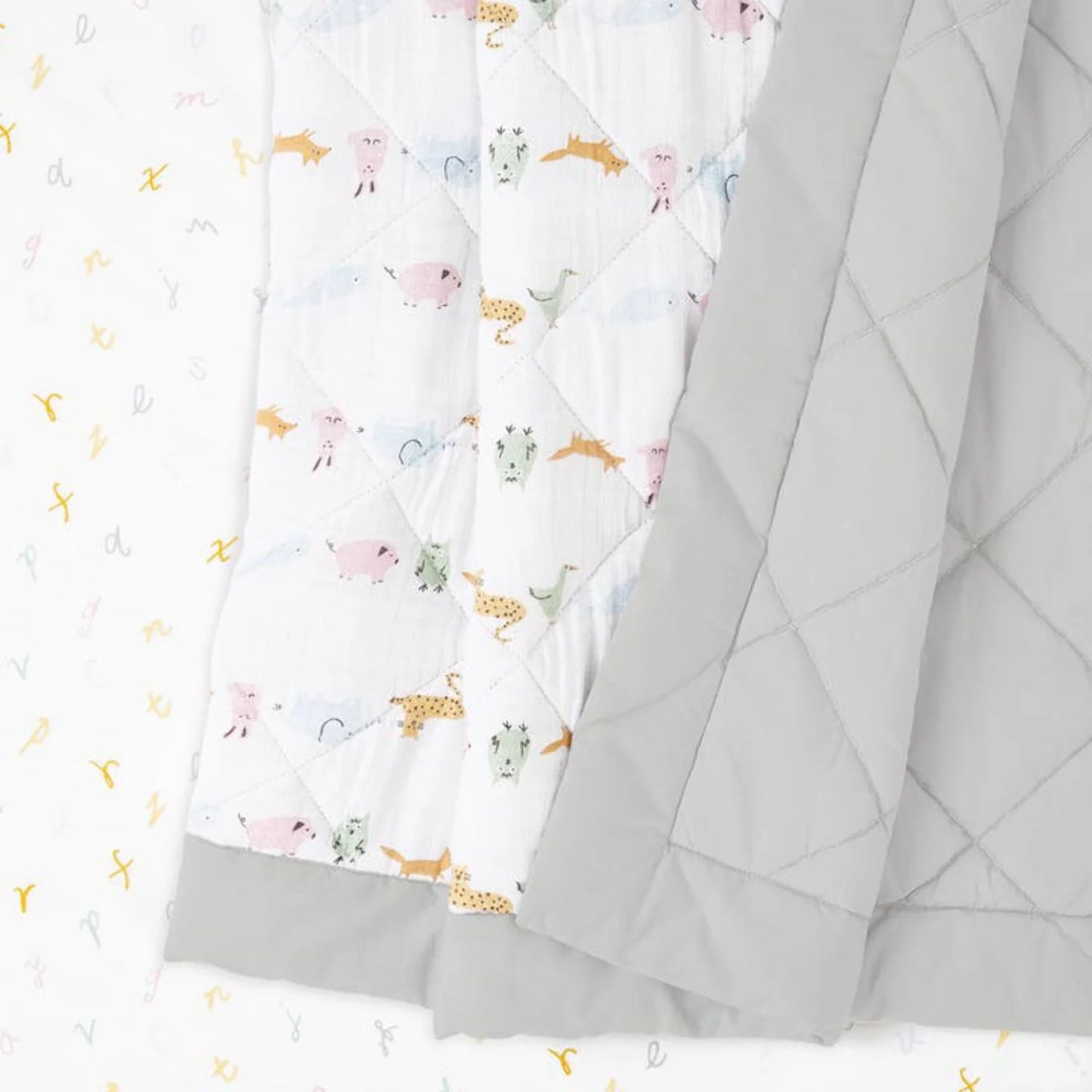 ™ Essentials, Cotton Crib Bedding Set , Alphabet Animals, Unisex, Infants, 3-Piece Set