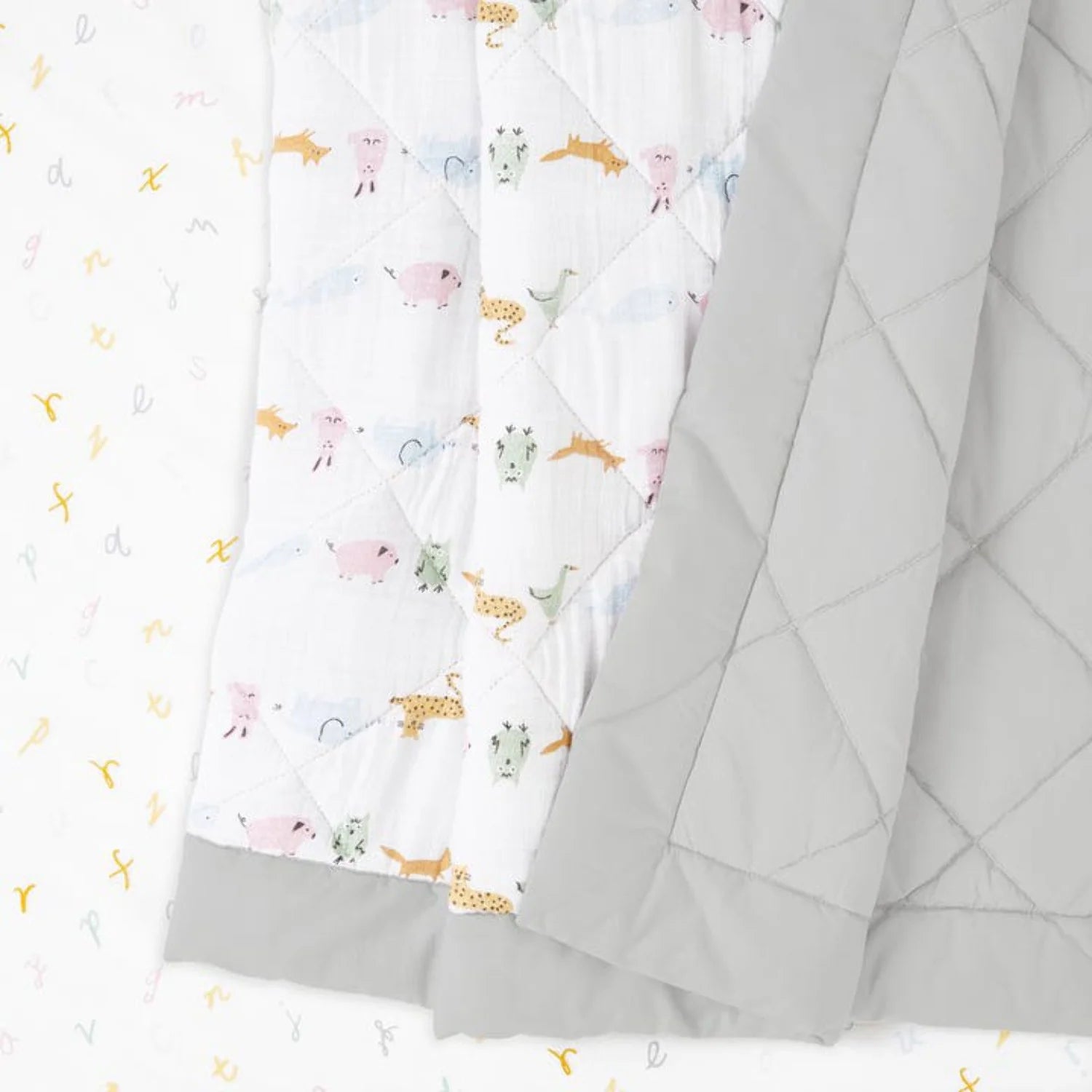 ™ Essentials, Cotton Crib Bedding Set , Alphabet Animals, Unisex, Infants, 3-Piece Set