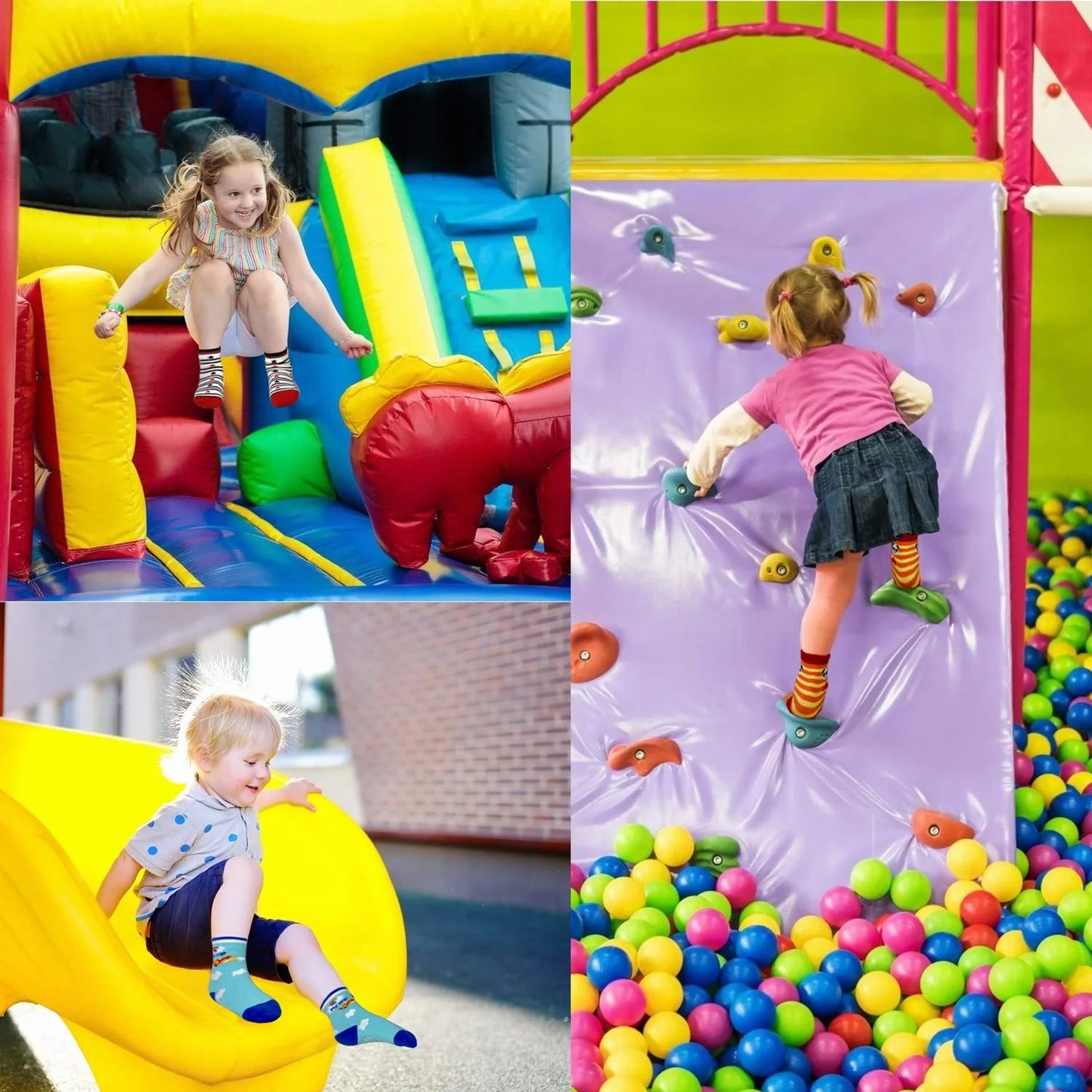 Toddler Grip Socks for Boys 12 Pairs Non Slip Baby Boy Sock with Grippers 1-7 Years anti Skid Kids Crew Socks