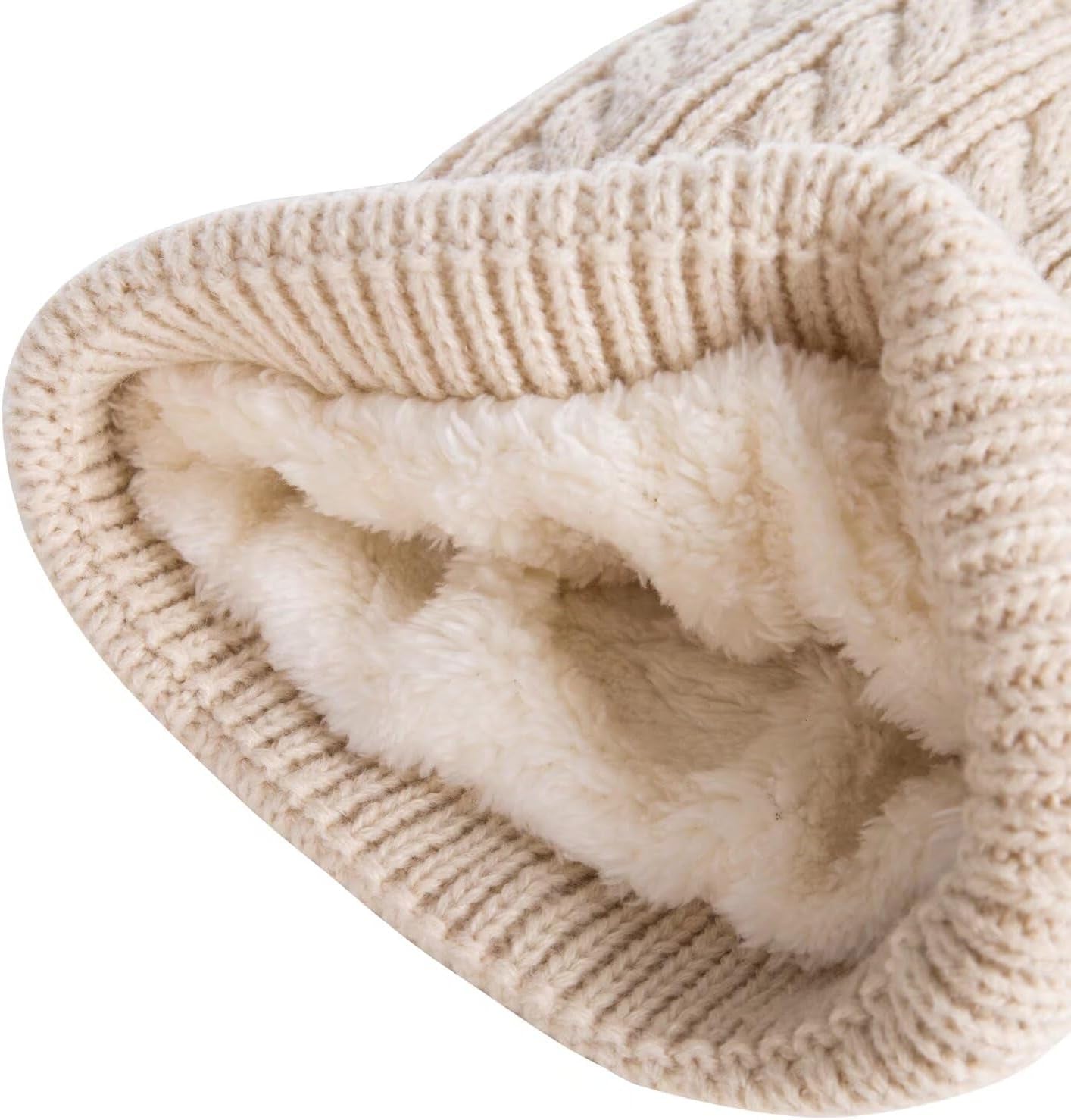 Kids Winter Beanie Hat, Children'S Warm Fleece Lined Knit Thick Ski Cap with Pom Pom for Boys Girls