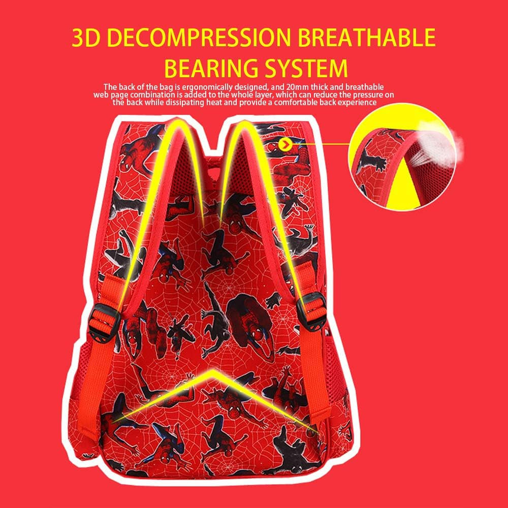 Toddler School Backpack 3D Comic Superhero Elementary Student Schoolbag Waterproof Lightweight Kids Bookbags for Boys Girls, Blue, 28Cm*35Cm*12Cm