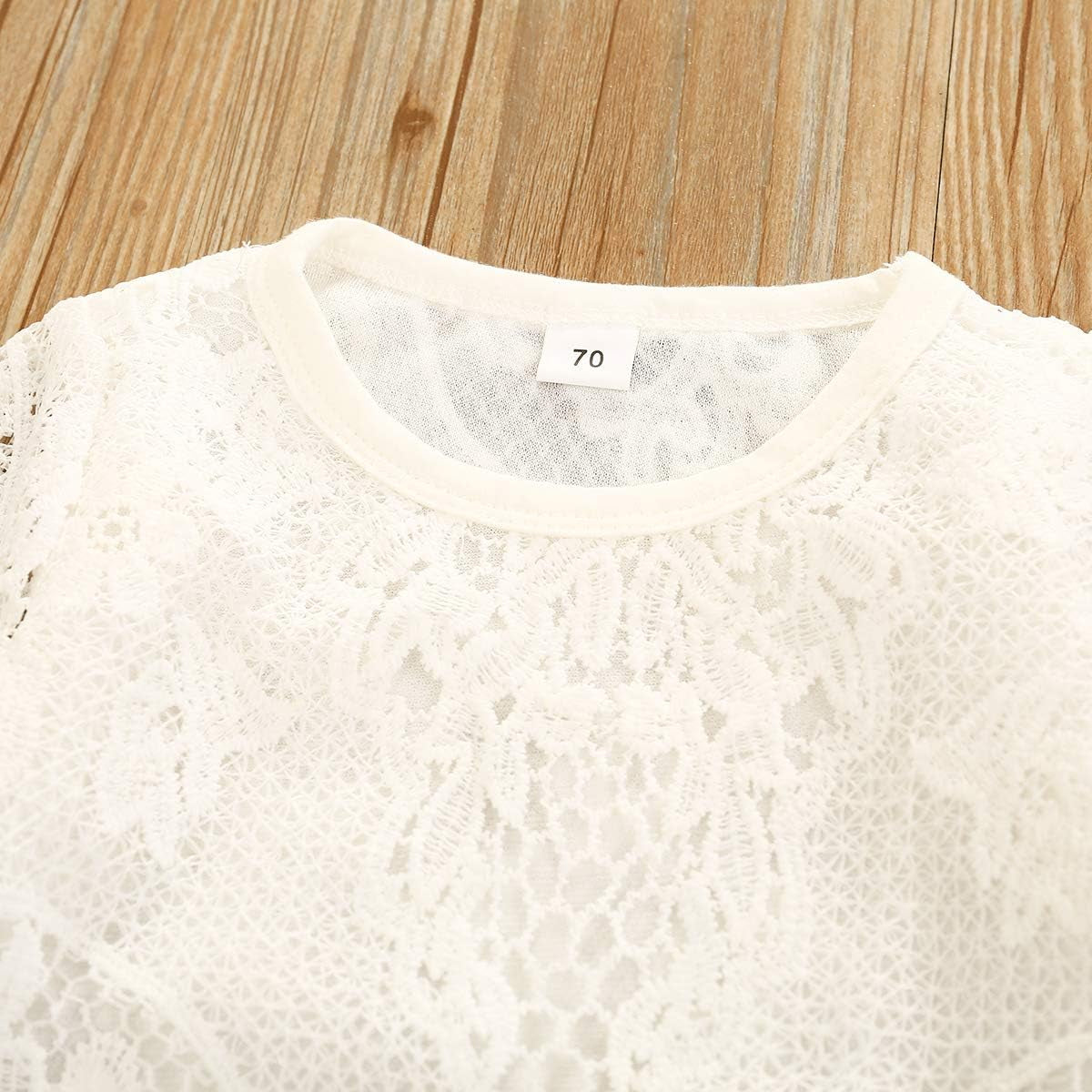 Newborn Infant Baby Girls Clothes Summer off Shoulder Sleeve Lace Romper Tops+Ruffles Tulle Shorts