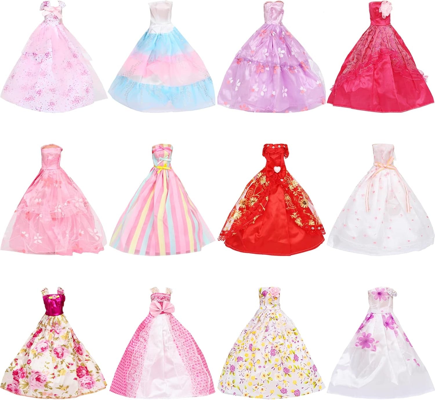 12 Pieces Doll Clothes for 11.5 Inch Girl Dolls Fashion Handmade Doll Dresses Wedding Dresses Evening Dresses Party Gowns Outfit