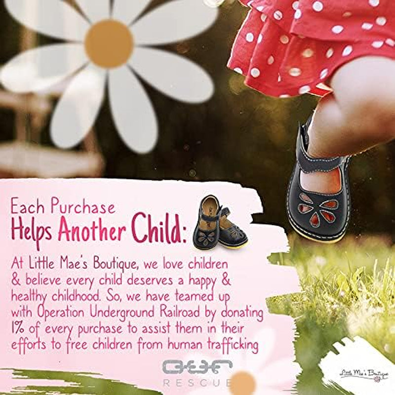 Mary Jane Squeaky Shoes for Toddler Girls, Ideal Walking Shoes with Removable Squeaker and Adjustable Strap - Soft Sole Shoes for Little Girls