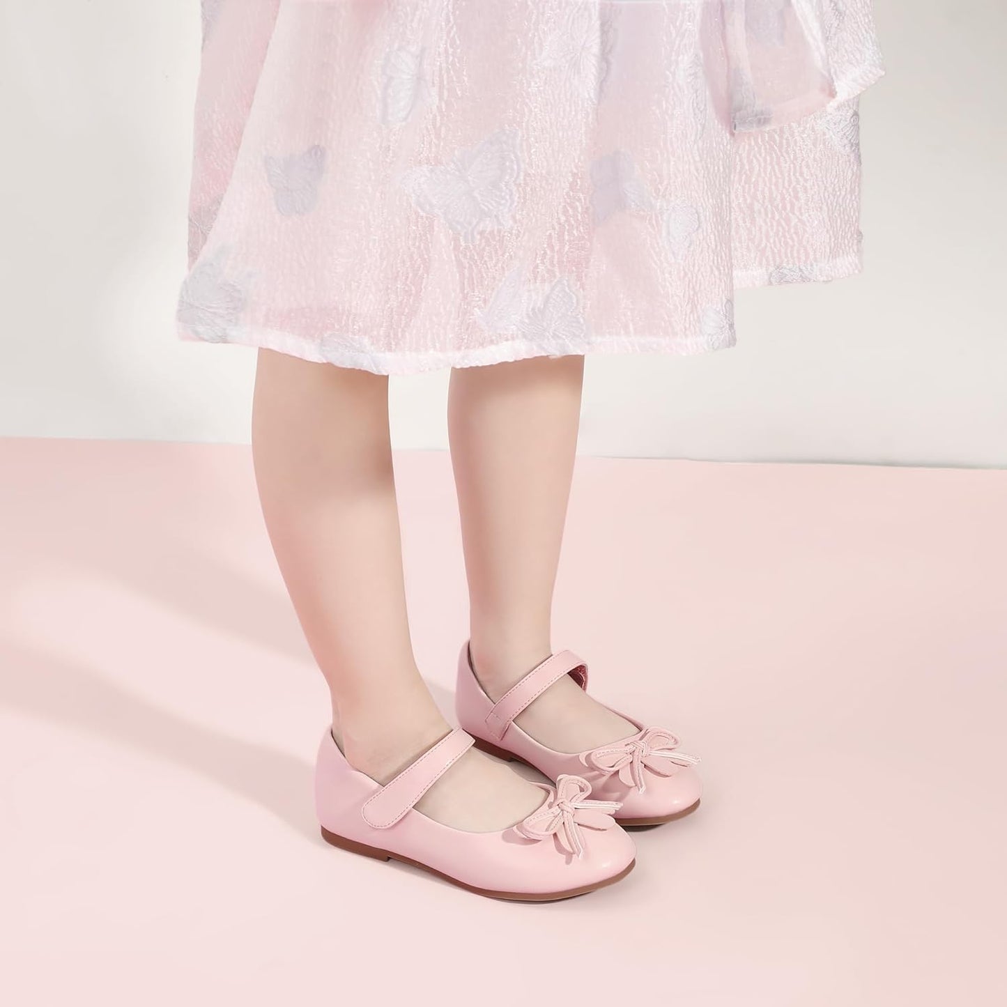 Girls Dress Shoes Toddler Little Kid Flats Mary Jane School Bowknot Flower Girl Party Ballerina Flat Shoes