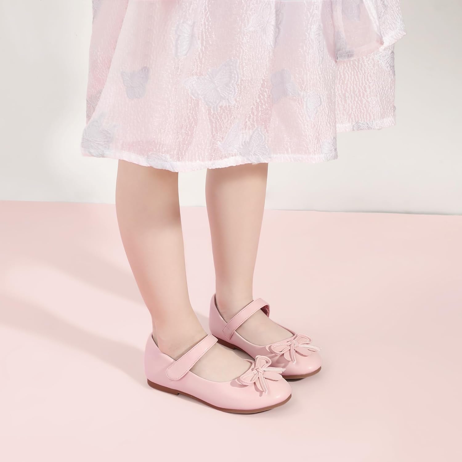 Girls Dress Shoes Toddler Little Kid Flats Mary Jane School Bowknot Flower Girl Party Ballerina Flat Shoes