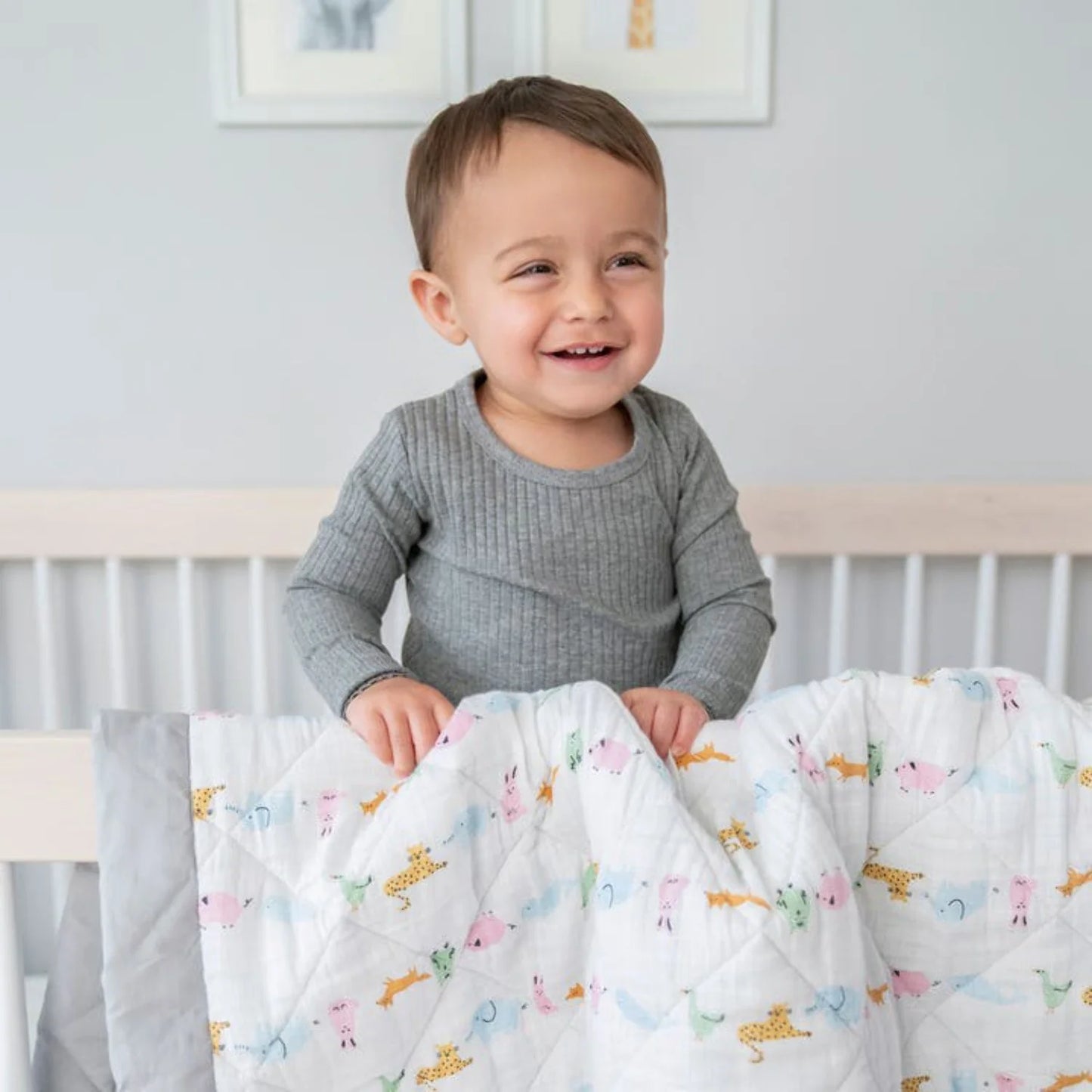 ™ Essentials, Cotton Crib Bedding Set , Alphabet Animals, Unisex, Infants, 3-Piece Set