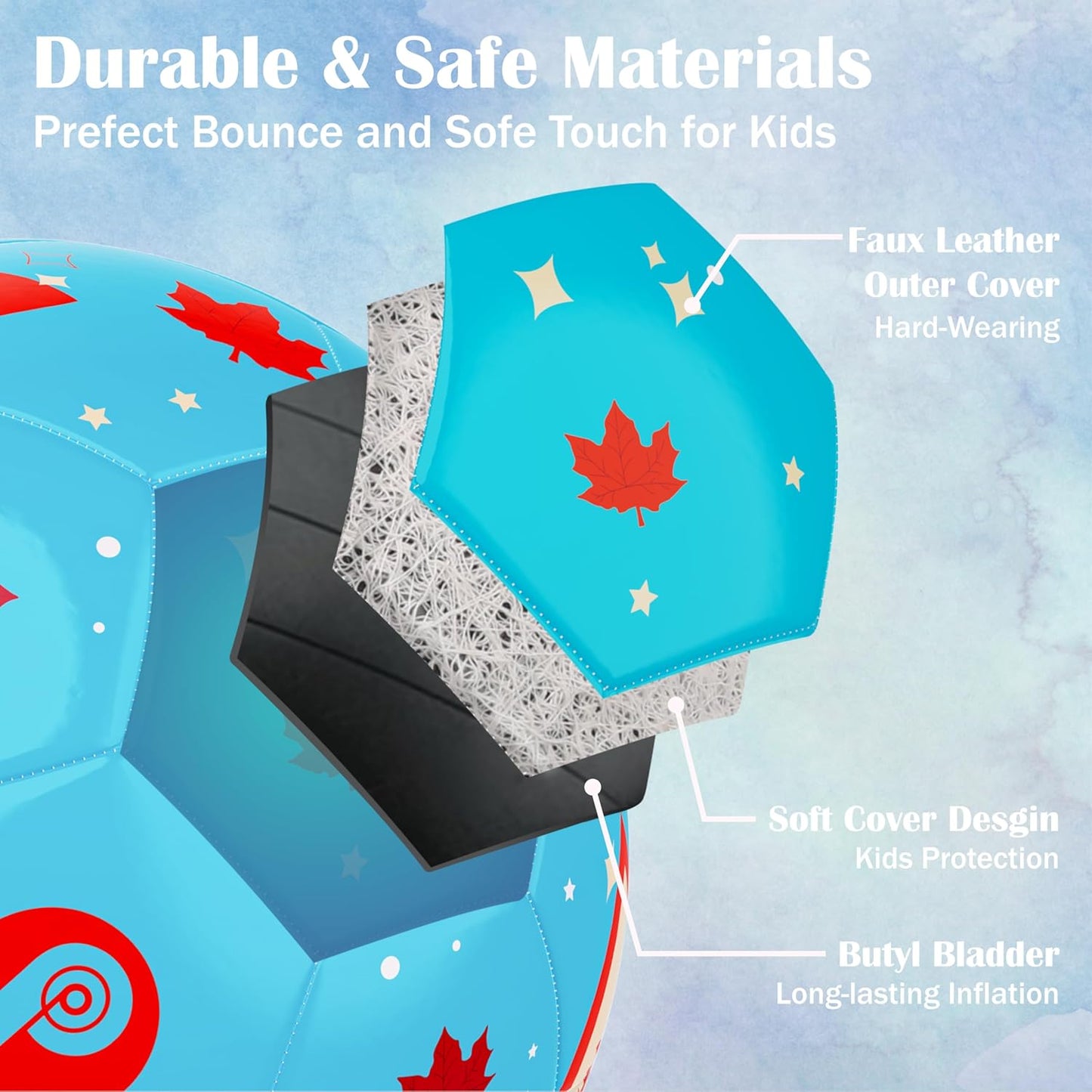 Size 3 Soccer Ball Kids, Cute Cartoon Toddler Ball for Girls Boys Indoor Outdoor with Pump Toys Gift