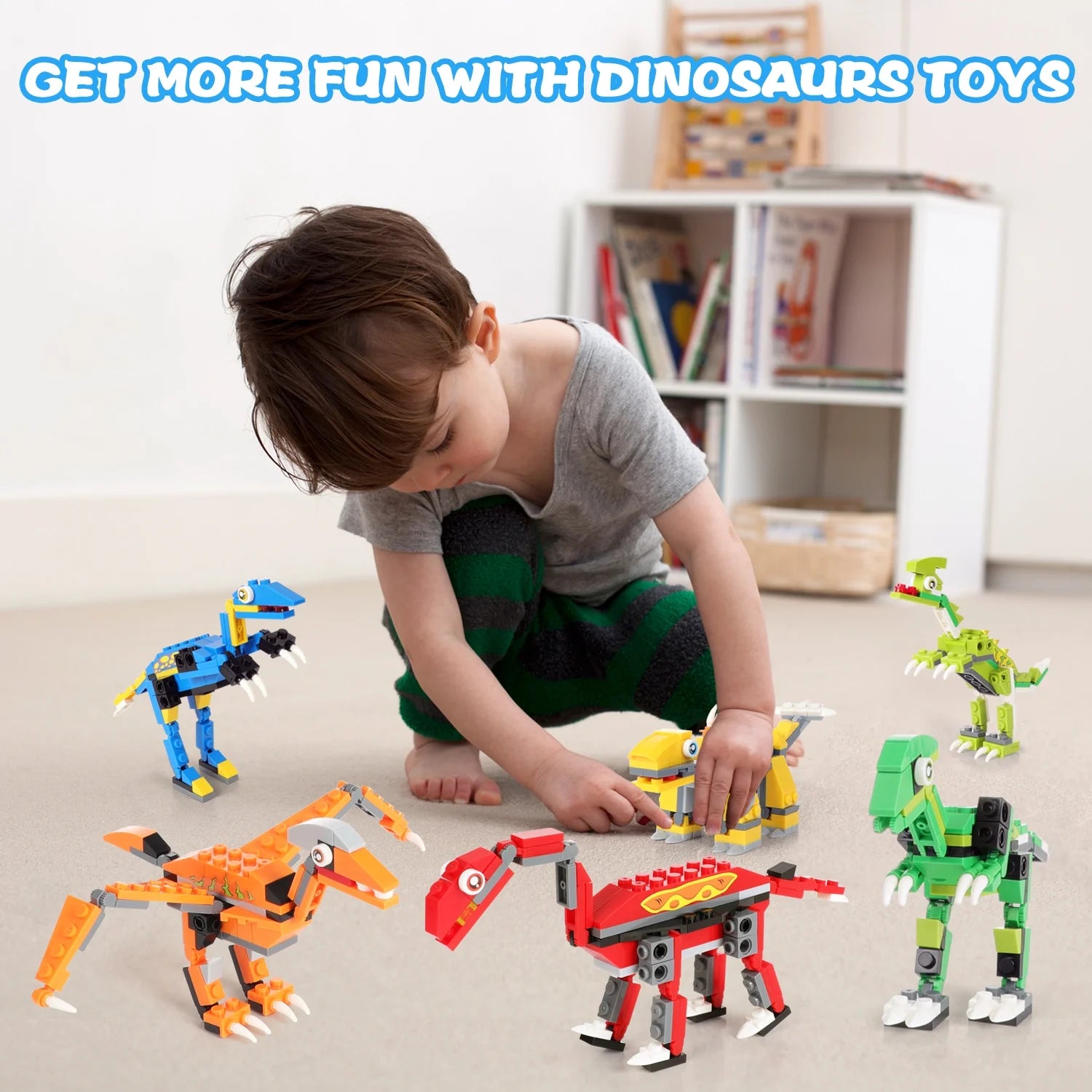 EXERCISE N PLAY Dinosaurs Building Blocks Creative DIY Toy for Ages 6-12 (539 Pieces)