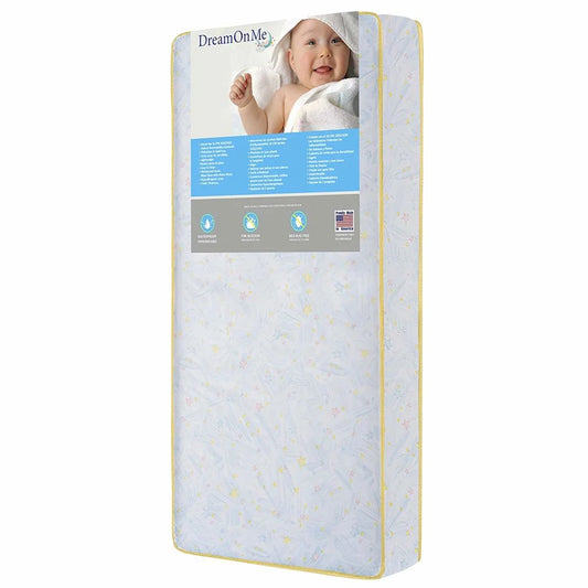 Dream on Me Stars Light Crib and Toddler 202 Coil Mattress