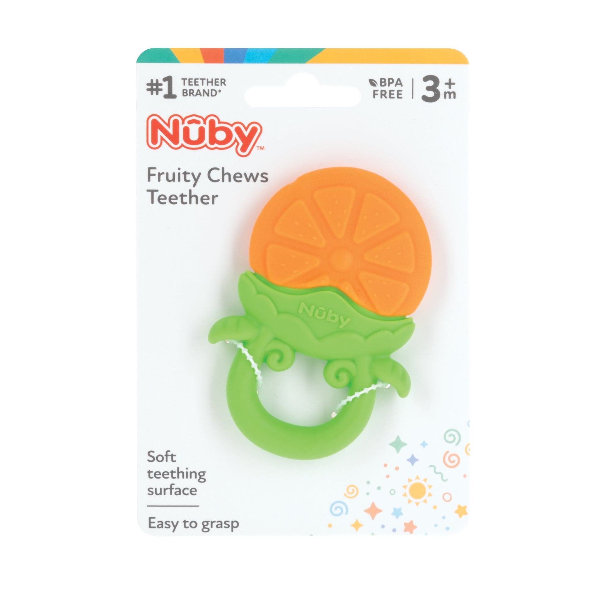 Fruity Chews Silicone Teether for Babies, Orange