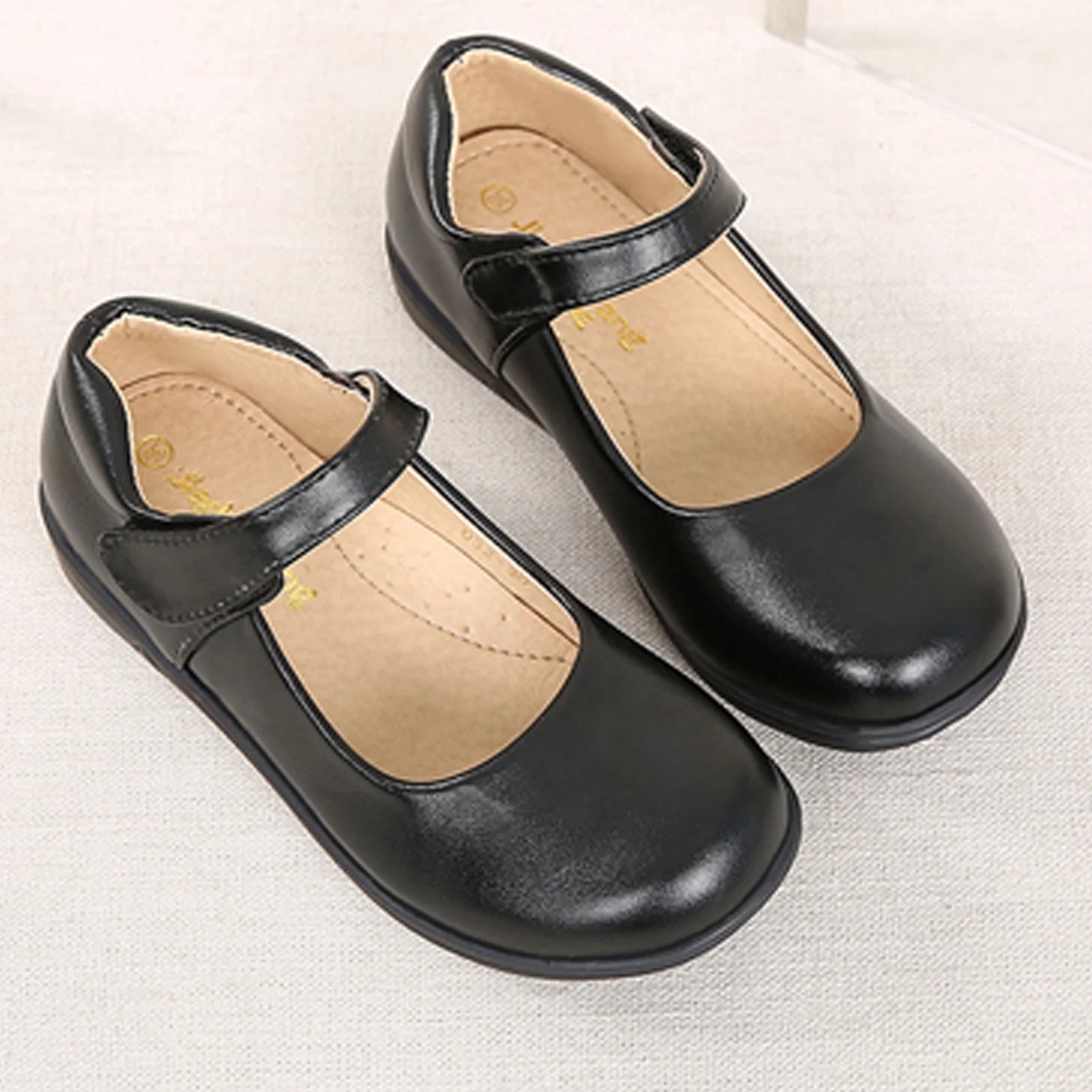 Girls Black School Uniform Dress Shoes Mary Jane Flats for Toddler Size 10