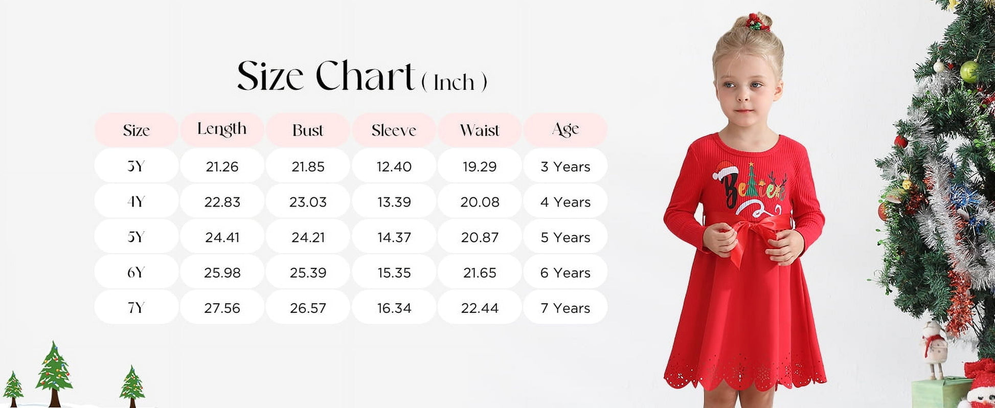 Toddler Girls Long Sleeve Dress Christmas Formal Dresses,3Year