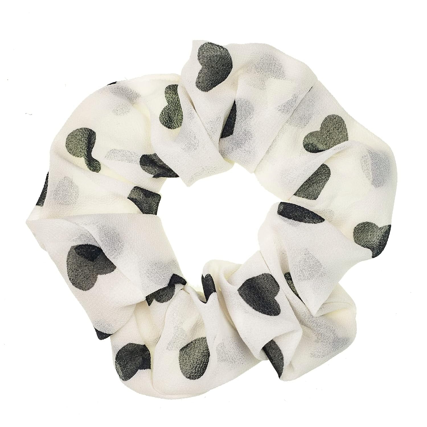 Women Cotton Bandana Print Hair Ties, Paisley, 5 Ct