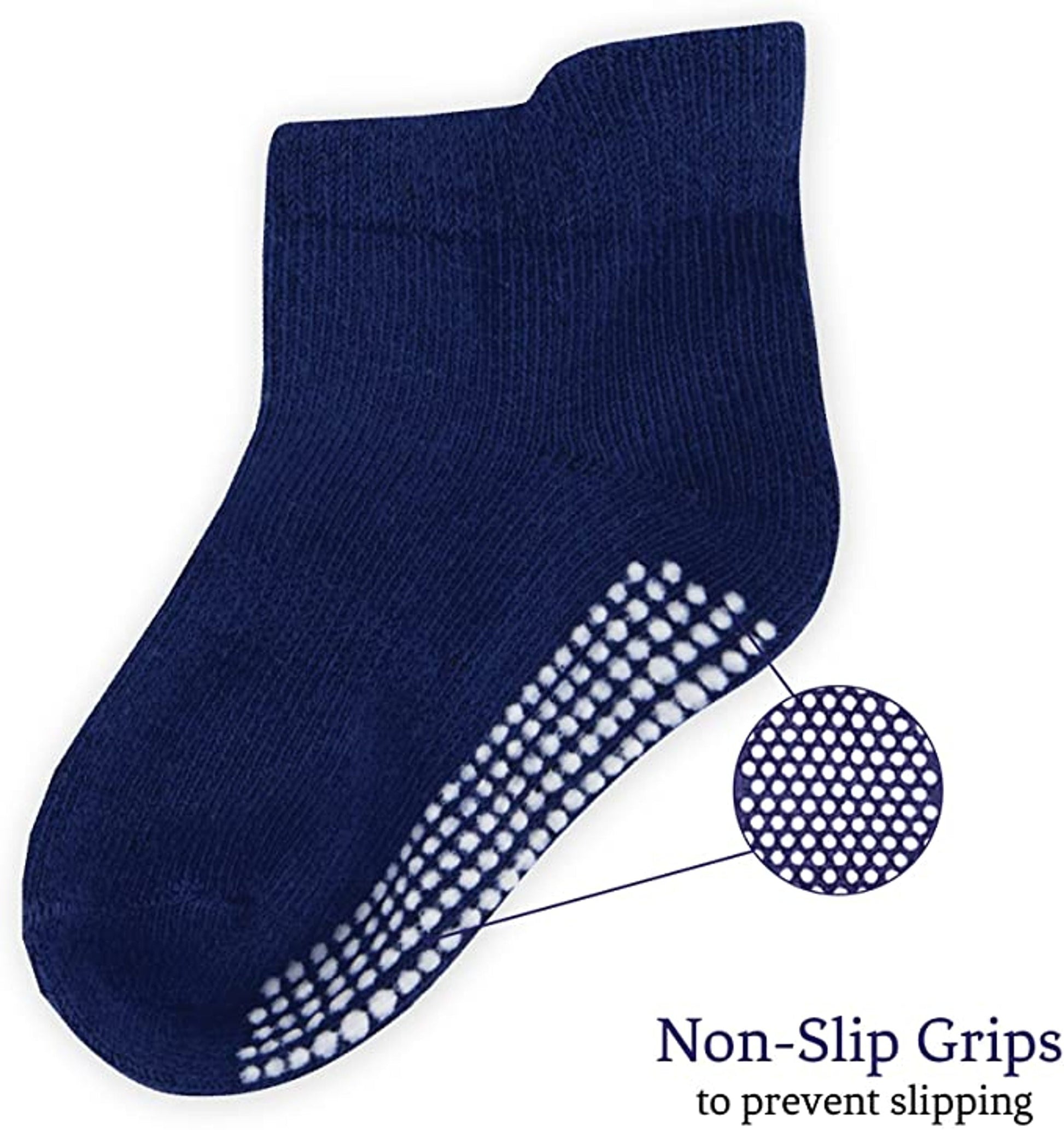 Unisex Non Slip Low-Cut Grip Socks for Infants and Toddlers (9 Pack)