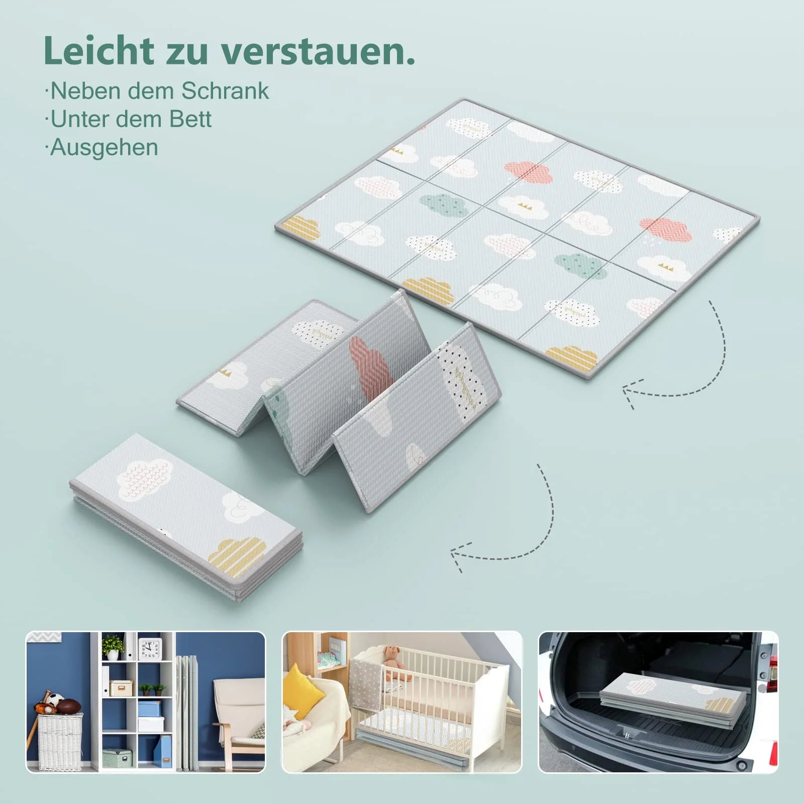 71X59Inch Play Mat for Baby, Crawling Mat for Infants Toddlers Kids,Foldable Kids Play Mat,Waterproof Crawling Mat