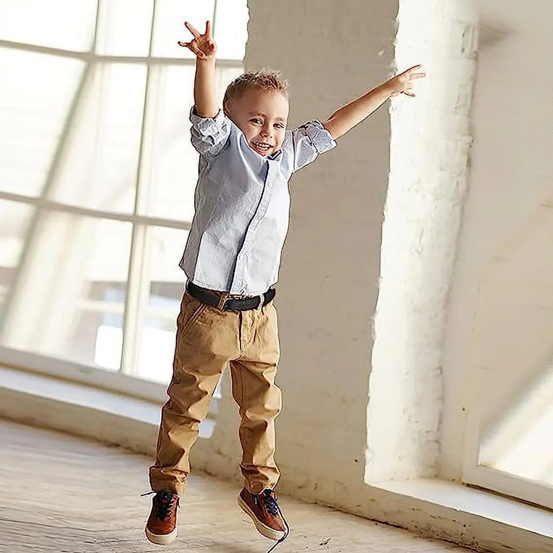 Kids Reversible Belt - Durable PU Leather Belts for Boys and Girls