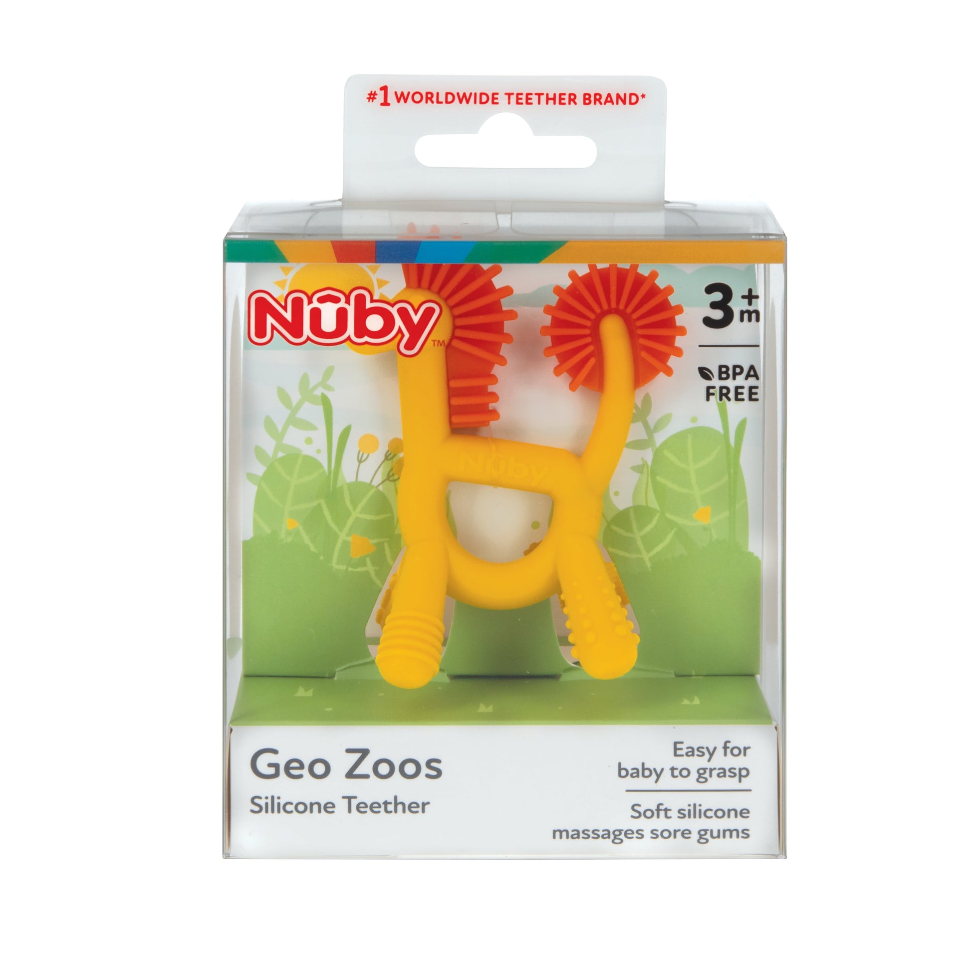 Geo Zoos Massaging Teether for Babies, Giraffe Design