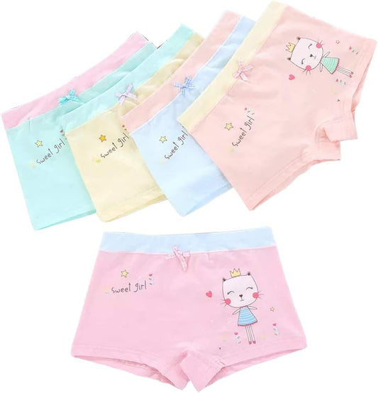 Little Girls Cotton Boy Shorts Toddler Panties Baby Princess Underwear (Pack of 5)
