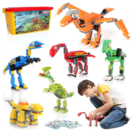 EXERCISE N PLAY Dinosaurs Building Blocks Creative DIY Toy for Ages 6-12 (539 Pieces)