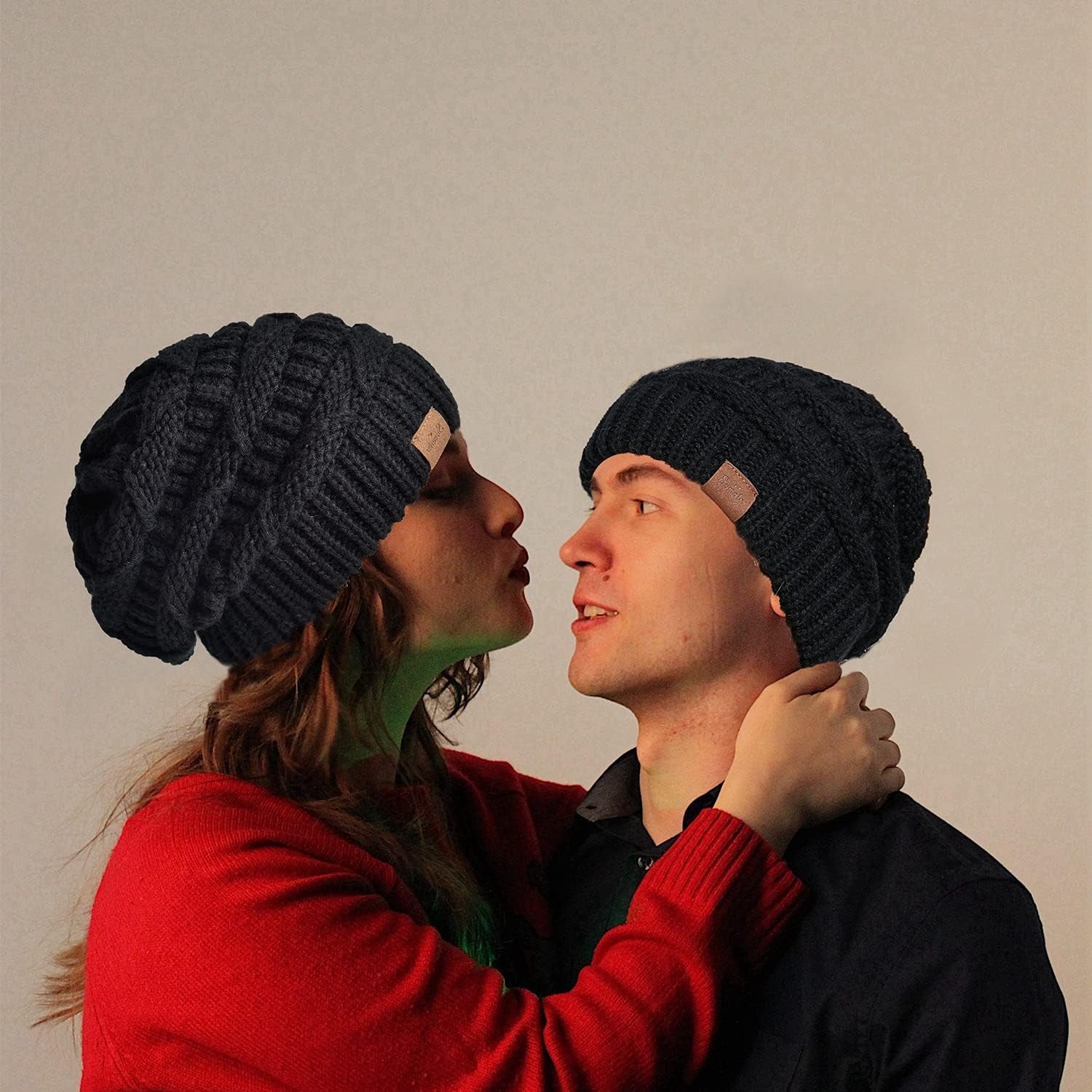 Womens Knit Slouchy Beanie Hat,Trendy Chunky Cable Knit Beanie,Oversized Winter Hats for Women