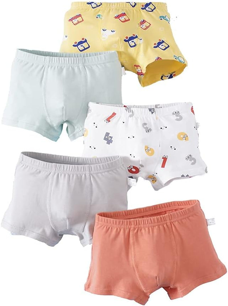 Toddler Boxer Briefs Cotton Boys Underwear Kids Underpants Size 3-12Years (Pack of 5)
